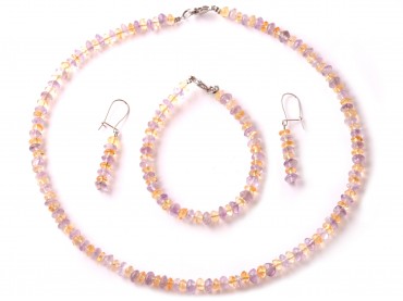 Ametiszt és citrin ékszergarnitúra