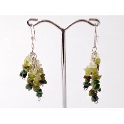Peridot-prehnit-smaragd-turmalin fülbevaló Peridot-prehnit-smaragd-turmalin fülbevaló