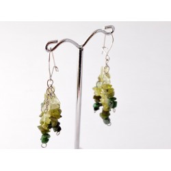 Peridot-prehnit-smaragd-turmalin fülbevaló Peridot-prehnit-smaragd-turmalin fülbevaló