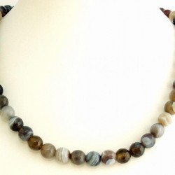 Dohányzásról való leszokást segítő, stresszoldó achát nyaklánc Botswana achátgyöngyökből fűzve	 	Dohányzásról való leszokást segítő, stresszoldó achát nyaklánc Botswana achátgyöngyökből fűzve