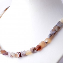 Feszültségoldó, dohányzásról való leszokást segítő achát nyaklánc valódi Botswana achátból fűzve	 	Feszültségoldó, dohányzásról való leszokást segítő achát nyaklánc valódi Botswana achátból fűzve