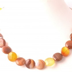 Kiegyensúlyozó, harmonizáló, sárgás árnyalatú, lencsecsiszolású achát nyaklánc valódi Botswana achátból fűzve	 	Kiegyensúlyozó, harmonizáló, sárgás árnyalatú, lencsecsiszolású achát nyaklánc valódi Botswana achátból fűzve