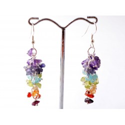 Csakraékszer, fülbevaló ametiszt, apatit, citrin, gránat, iolit, karneol, peridot ásványokkal	 Csakraékszer, fülbevaló ametiszt, apatit, citrin, gránat, iolit, karneol, peridot ásványokkal