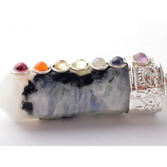 Ametiszt-citrin-gránát-holdkő-iolit-karneol-peridot medál