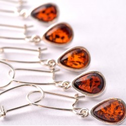 Borostyán ezüst fülbevaló Borostyán ezüst fülbevaló