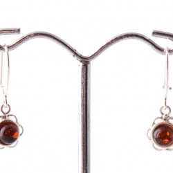 Borostyán ezüst fülbevaló Borostyán ezüst fülbevaló