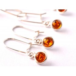 Borostyán ezüst fülbevaló