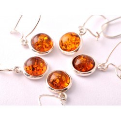 Borostyán ezüst fülbevaló