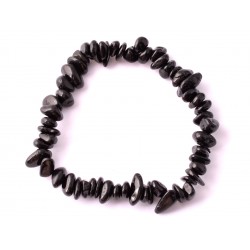 Fekete ásvány karkötő lekerekített ( nagyrészt turmalin + pár gyöngy: obszidián, ónix) Fekete ásvány karkötő lekerekített ( nagyrészt turmalin + pár gyöngy: obszidián, ónix)