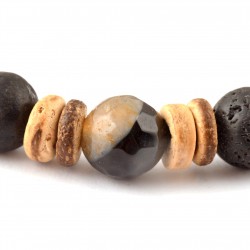 Achát-lávakő férfi karkötő Achát-lávakő férfi karkötő