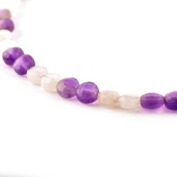 Ametiszt - szivárvány holdkő karkötő Ametiszt - szivárvány holdkő karkötő
